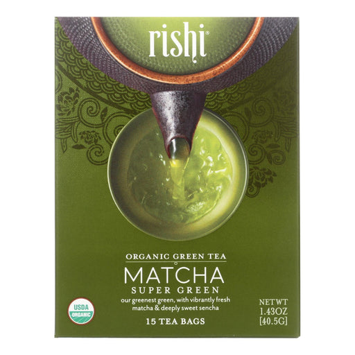 Rishi Matcha Super Green Tea Blend, 15 Bags per Box - Cozy Farm 