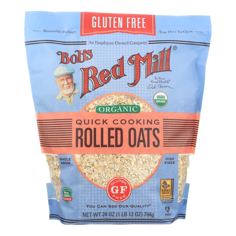 Bob's Red Mill Gluten-Free Organic Quick-Cooking Rolled Oats, 28 Oz (Pack of 4) - Cozy Farm 
