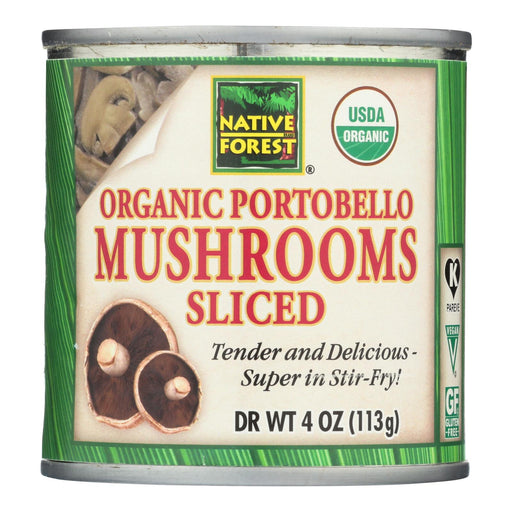 Native Forest Organic Sliced Portobello Mushrooms, 4 Oz. (Pack of 12) - Cozy Farm 