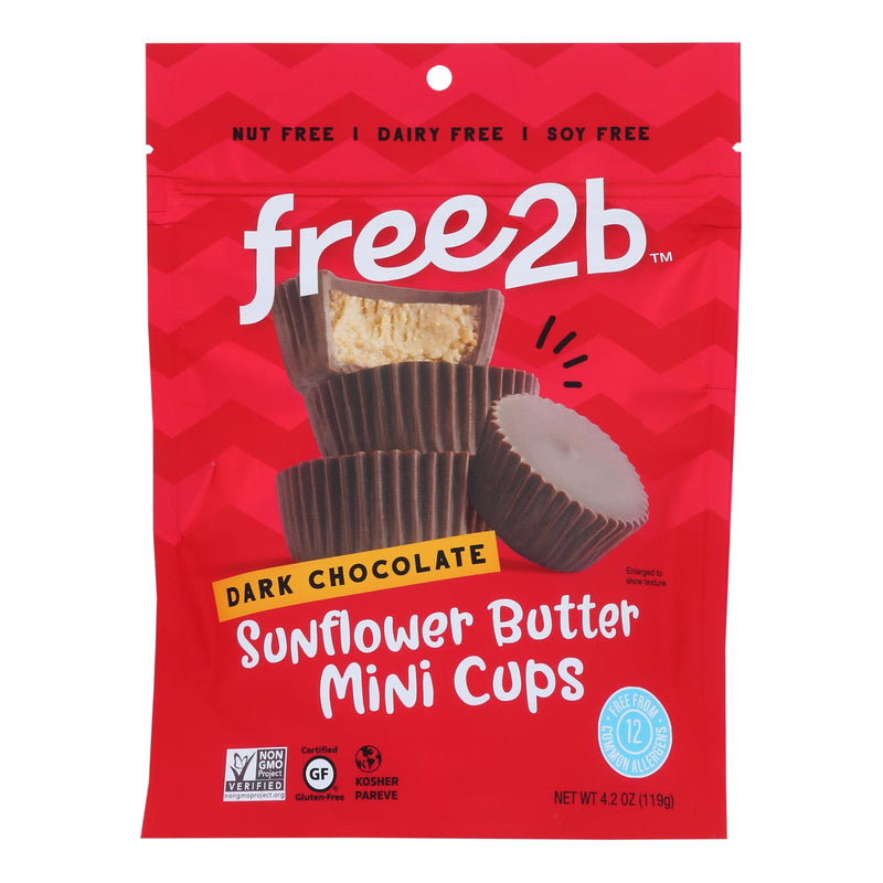 Free 2 B Sun Cups (Pack of 6) - Mini Dark Chocolate - 4.2 Oz - Cozy Farm 