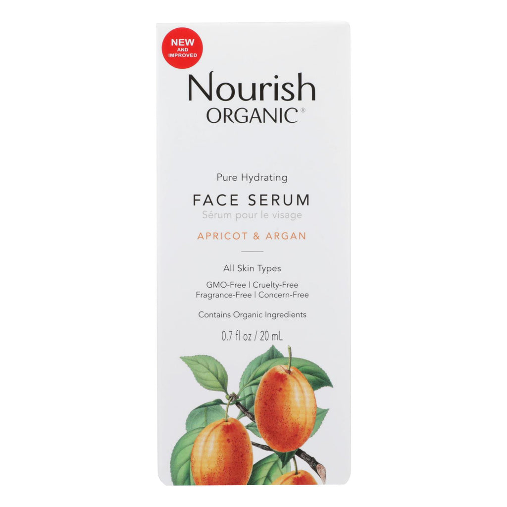 Nourish Organic Face Serum  - Pure Hydrating Argan, Apricot and Rosehip - 0.7 Oz. - Cozy Farm 