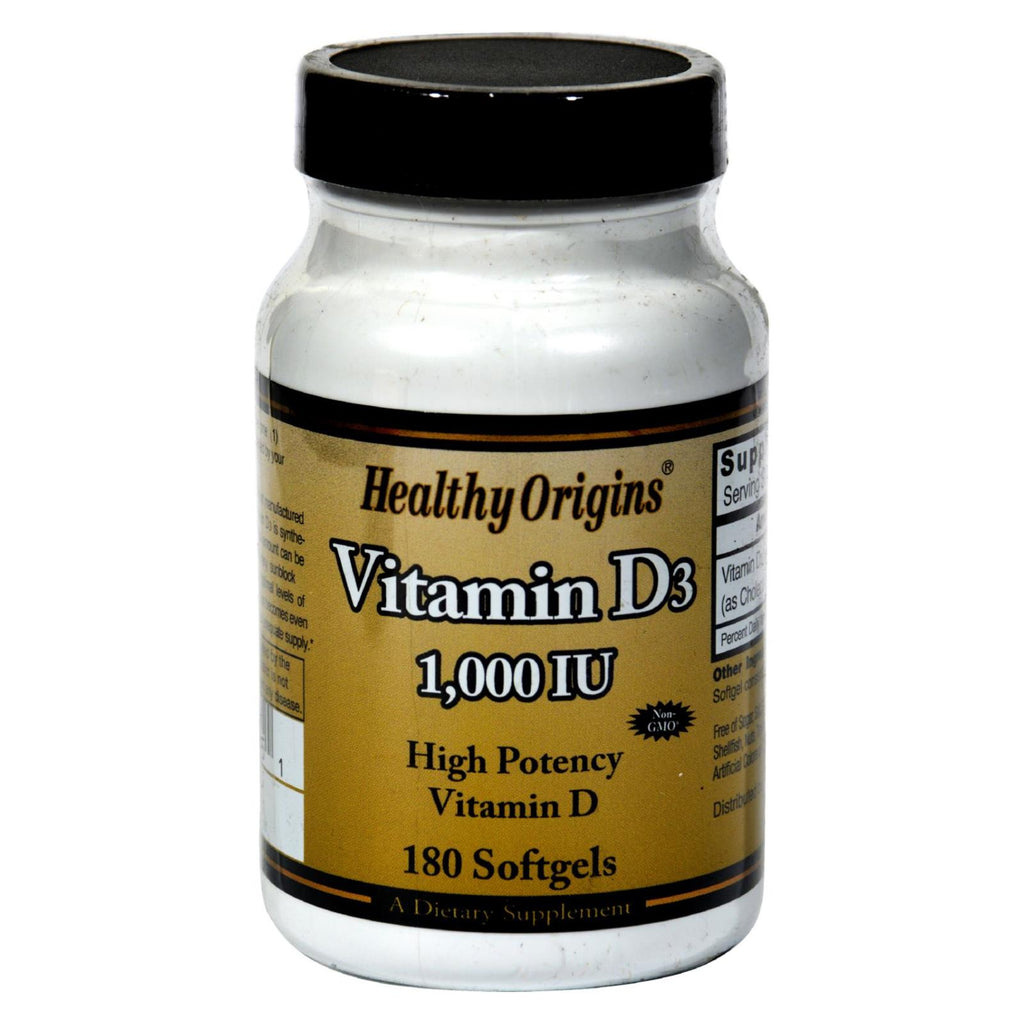 Healthy Origins Vitamin D3 (Pack of 180 Softgels) - 1000 IU - Cozy Farm 
