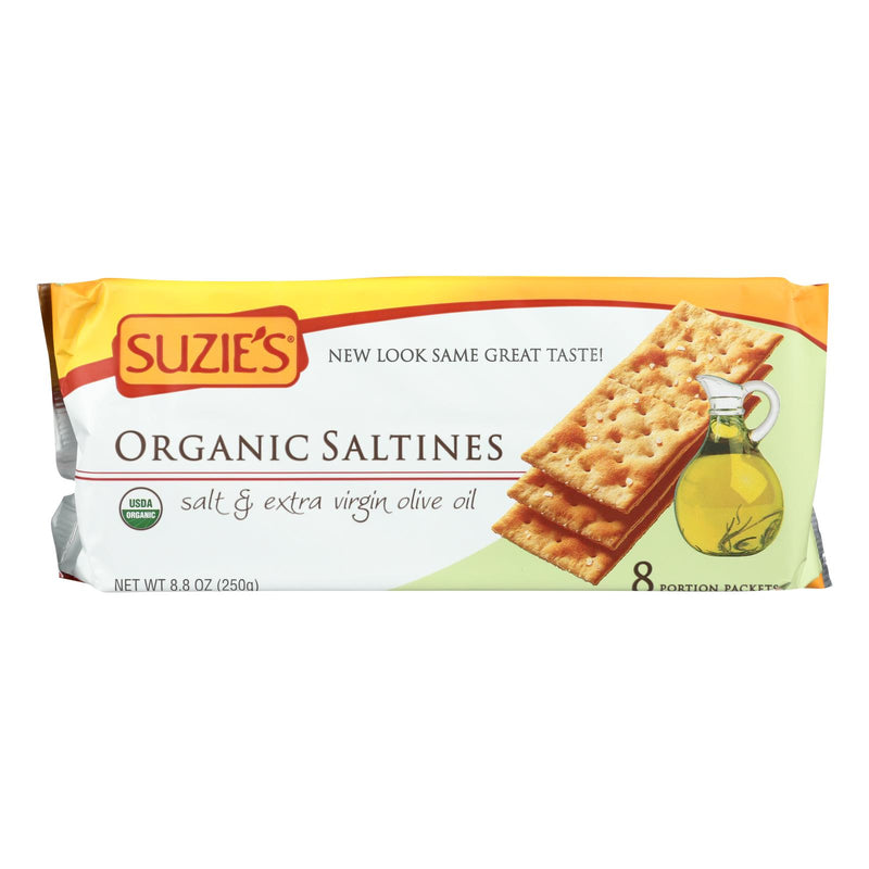 Suzie's Organic Saltines: 12-Pack of 8.8 Oz, Salt & Extra Virgin Olive Oil - Cozy Farm 