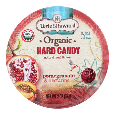 Torie and Howard Organic Hard Candy - Pomegranate & Nectarine, (2 Oz, Pack of 8) - Cozy Farm 