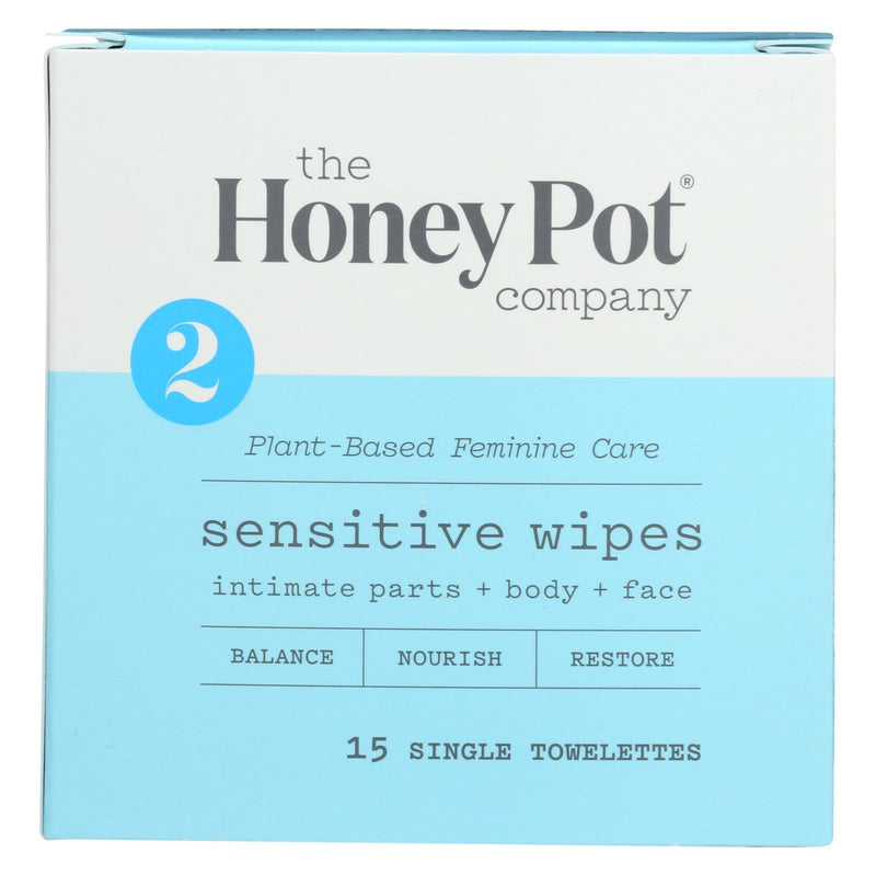Honey Pot Sensitive Intimate Wipes - for Gentle Feminine Care, 15 Ct. - Cozy Farm 
