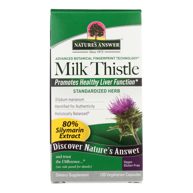 Nature's Answer Milk Thistle Seed Extract: Supports Liver Health - 120 Vegetarian Capsules - Cozy Farm 