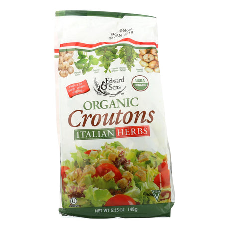 Edward & Sons Organic Italian Herbs Croutons (Pack of 6) - 5.25 Oz. - Cozy Farm 