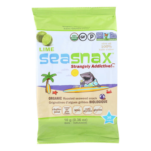Seasnax Organic Seaweed - Lime - Case Of 12 - .36 Oz - Cozy Farm 