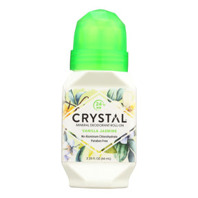 Crystal Essence Roll-On Deodorant in Vanilla Jasmine, 2.25 Oz - Cozy Farm 