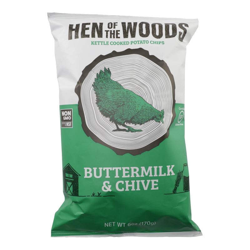 Hen of the Woods Kettle Buttermilk Chive Chips (Pack of 12 - 6 oz.) - Cozy Farm 