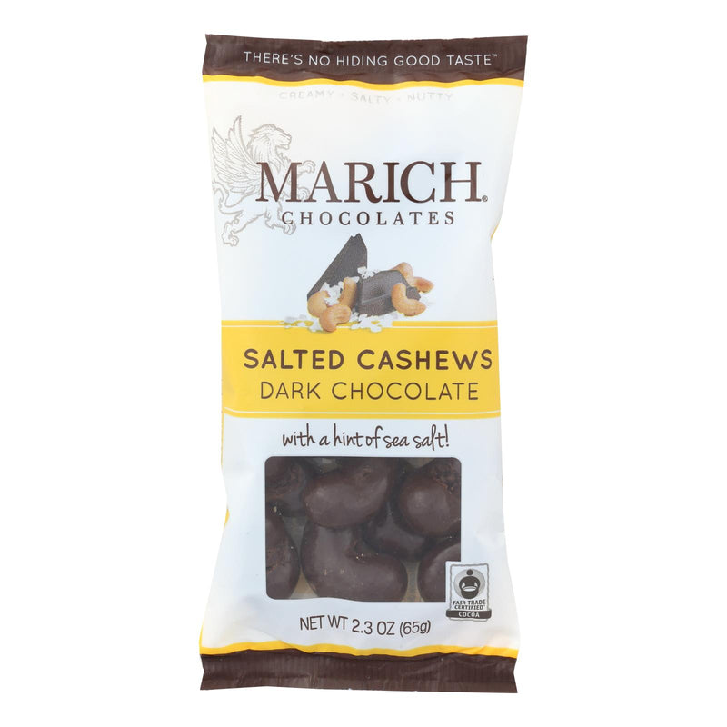 Marich Dark Chocolate Sea Salt Cashews (Pack of 12 - 2.3 Oz.) - Cozy Farm 