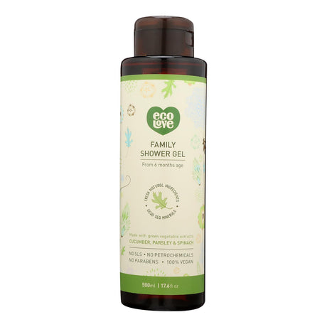 Ecolove Green Vegetables Family Shower Gel for Sensitive Skin (Pack of 500) - 17.6 Fl Oz - Cozy Farm 