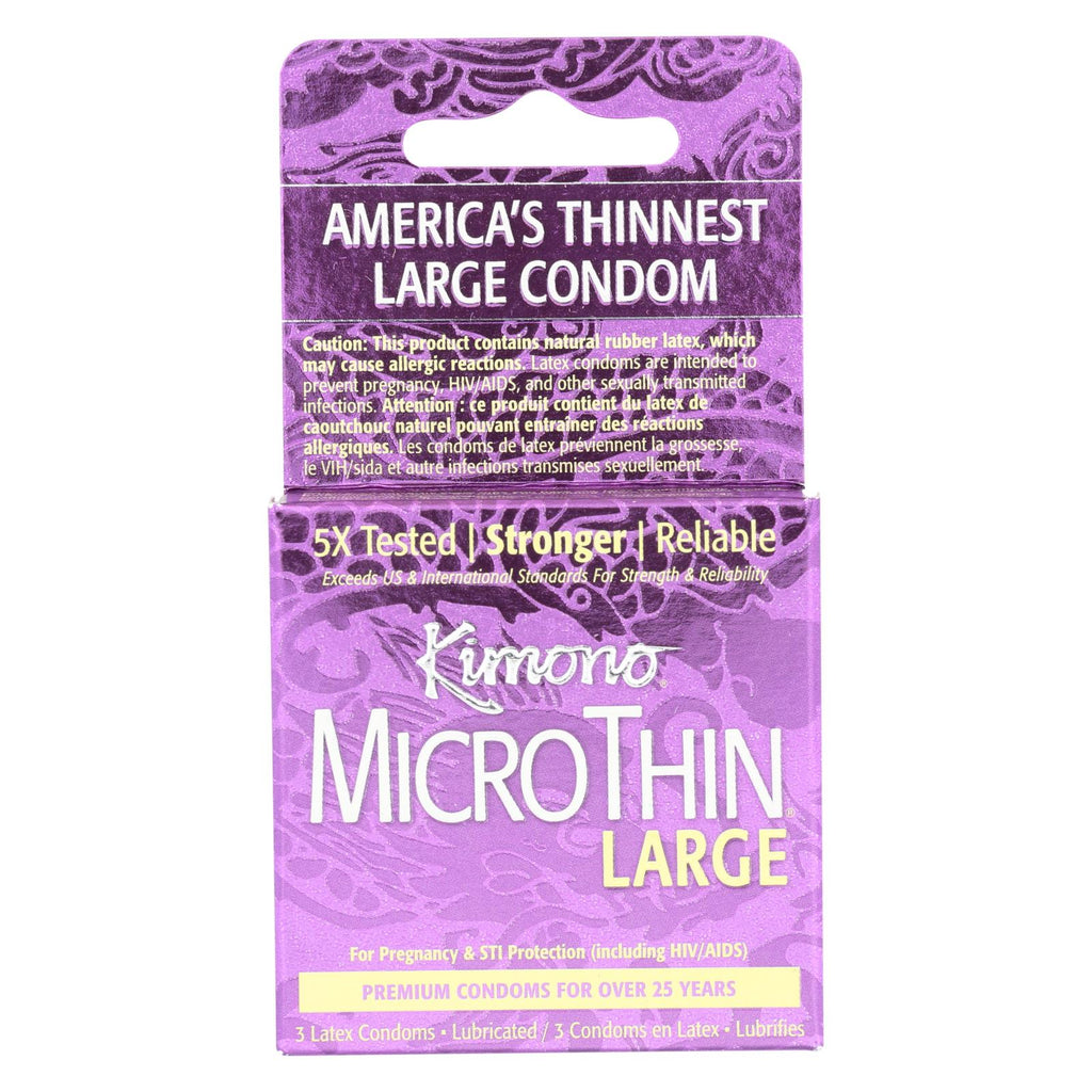 Mayer Laboratories Kimono Condom Microthin Large (Pack of 3) - Cozy Farm 
