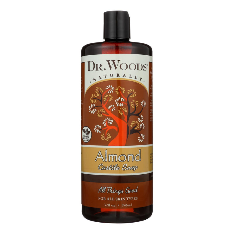 Dr. Woods Pure Castile Soap: Gentle, Plant-Based Cleanser in Almond Scent (32 Fl Oz) - Cozy Farm 
