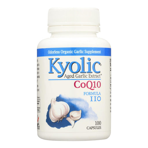 Kyolic Aged Garlic Extract CoQ10 Formula 110: Supports Heart and Immune Health (100 Capsules) - Cozy Farm 