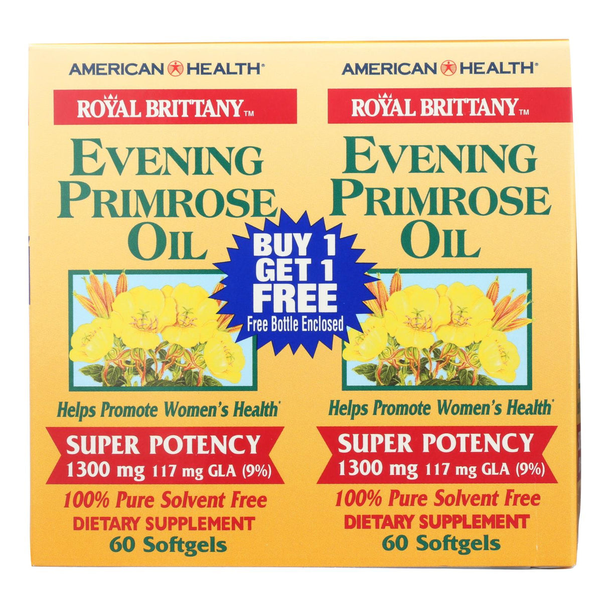 Evening Primrose Oil 1300 mg | 60+60 Softgels | American Health - Cozy Farm 