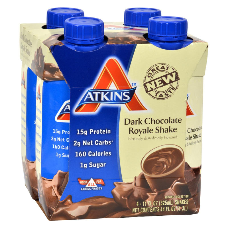Atkins Advantage RTD Shake Dark Chocolate Royale, 11 Fl Oz (Pack of 4) - Cozy Farm 