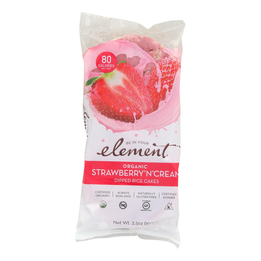 Element Organic Dipped Rice Cakes (Pack of 6) - Strawberry'n Cream - 3.5 Oz - Cozy Farm 