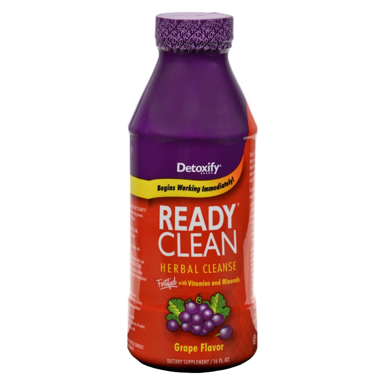 Detoxify Ready Clean, Herbal, Natural Grape Flavor - 1 pt