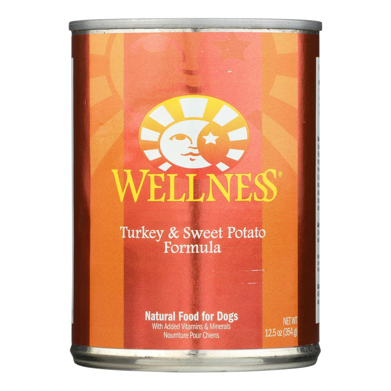 Wellness Pet Products Dog Food - Turkey and Sweet Potato Recipe (Pack of 12) - 12.5 Oz. - Cozy Farm 