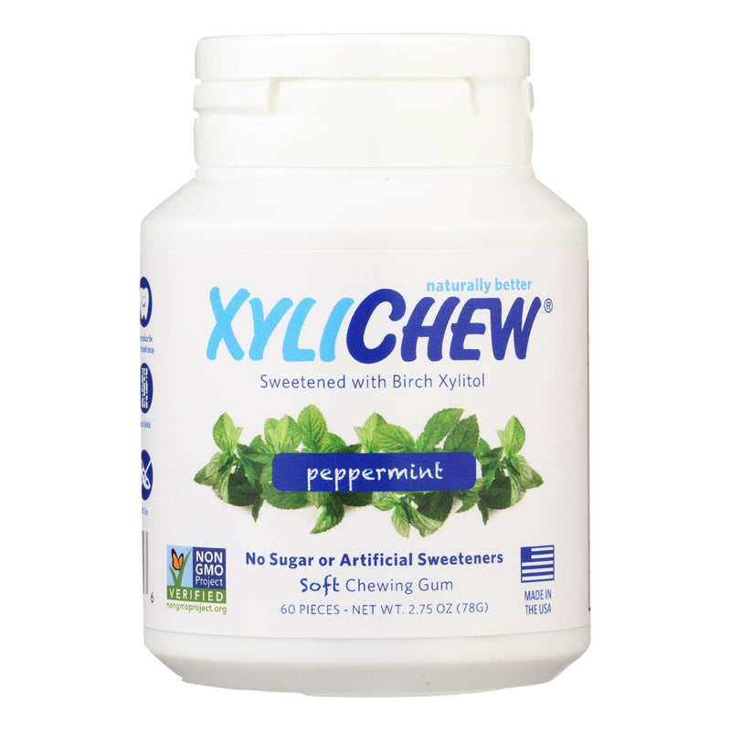 Xylichew Sugar-Free Peppermint Gum, 60-Count Jars (Pack of 4) - Cozy Farm 