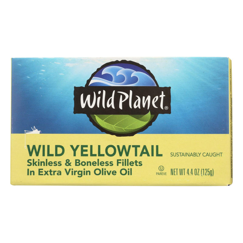 Wild Planet Wild Yellowtail Fillets in Extra Virgin Olive Oil, 4.375 Oz Pack of 12 - Cozy Farm 