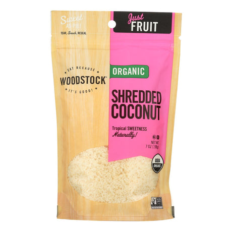 Woodstock Organic Shredded Coconut - Unsweetened, Non-GMO (8 Pack x 7 Oz.) - Cozy Farm 