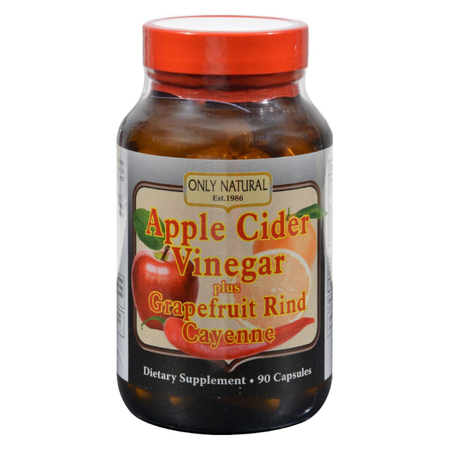 ONLY Natural Apple Cider Vinegar Plus with Grapefruit and Cayenne - 500mg - 90 Cap - Cozy Farm 