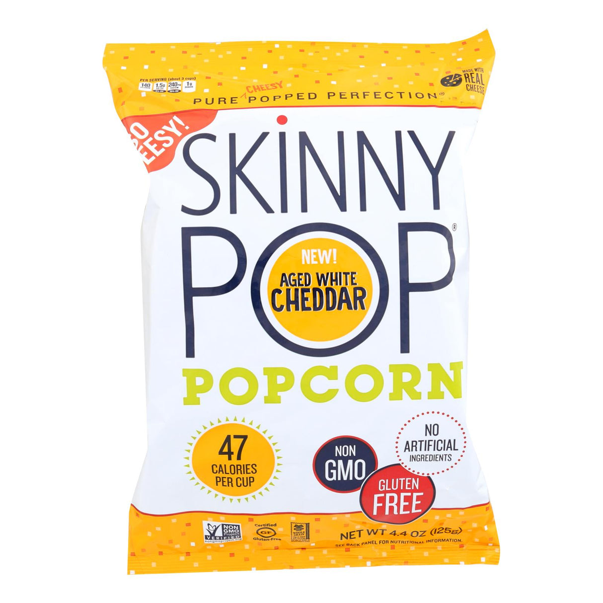 Skinnypop Popcorn - Aged White Cheddar - 12-Pack, 4.4 Oz. Each - Cozy Farm 