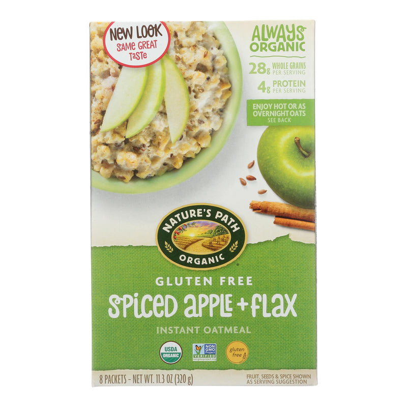 Nature's Path Organic Hot Oatmeal: Spiced Apple with Flax, 11.3 Oz (Pack of 6) - Cozy Farm 