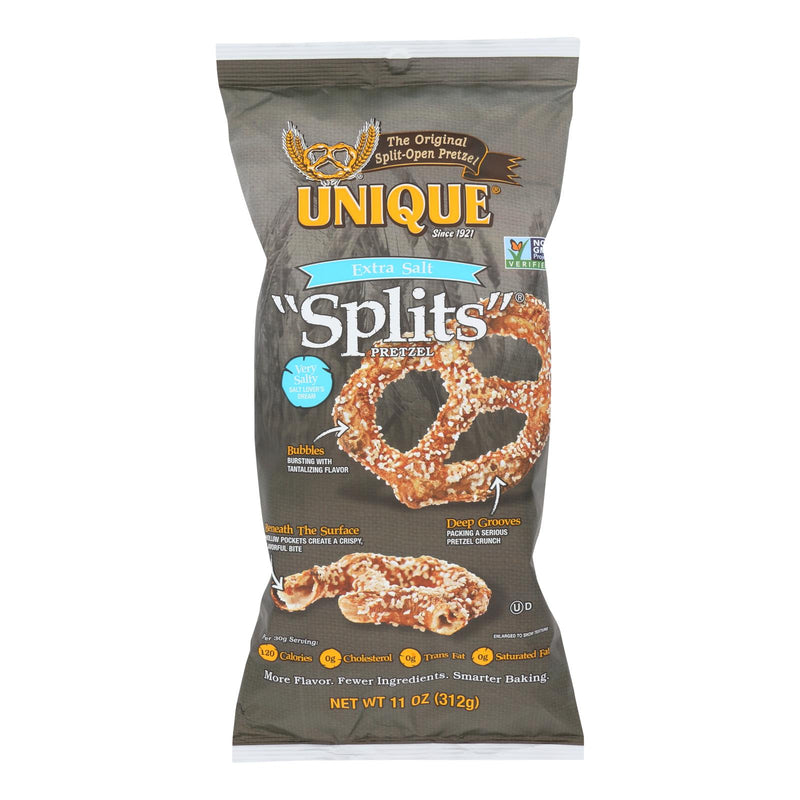 Unique Pretzels: Extra Salt Splits (11oz, Pack of 12) - Crunchy, All-Natural Snack - Cozy Farm 