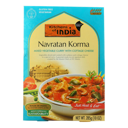 Kitchen Of India Dinner - Mixed Vegetable Curry With Paneer Navratan Korma (Pack of 6) - 10 Oz - Cozy Farm 