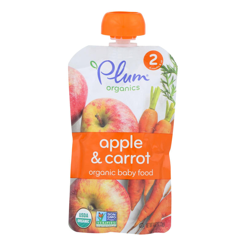 Plum Organics Apple Carrot Baby Food Stage 2 (Pack of 6 - 3.5oz each) - Cozy Farm 