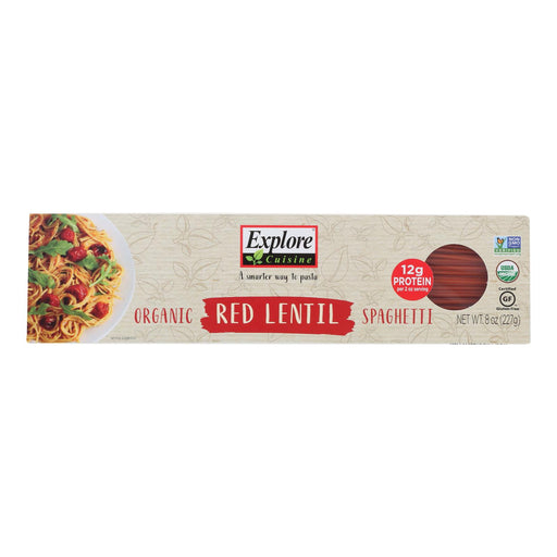 Explore Cuisine Organic Red Lentil Spaghetti (Pack of 12 - 8 Oz.) - Cozy Farm 