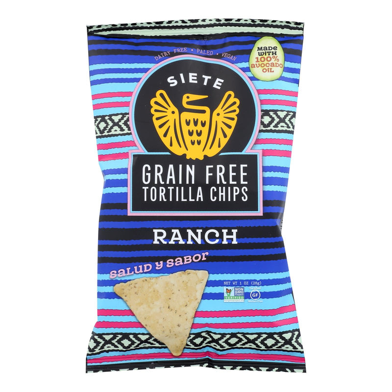 Siete Family Foods Grain Free Tortilla Chips, Ranch (24 Bags, 1 Ounce Each) - Cozy Farm 