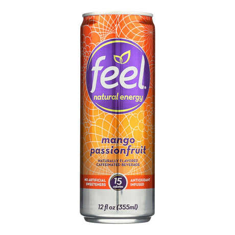 Feel Natural Energy with Mango Passionfruit Energy Drink - Case of 12 - 12 Oz - Cozy Farm 