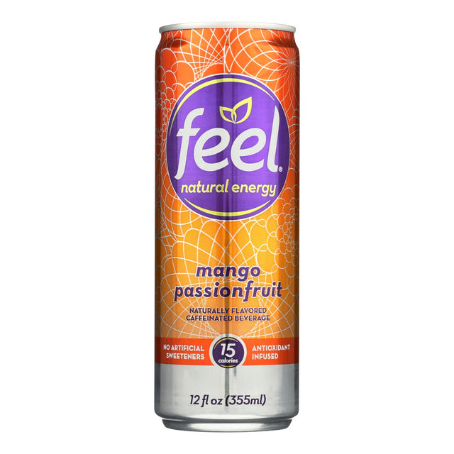 Feel Natural Energy with Mango Passionfruit Energy Drink - Case of 12 - 12 Oz - Cozy Farm 