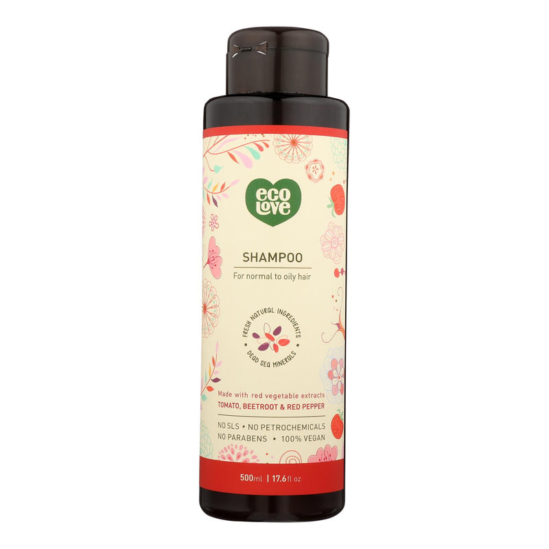 Ecolove Red Vegetables Shampoo for Normal to Oily Hair (17.6 Fl Oz) - Cozy Farm 