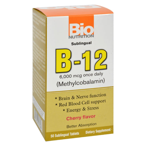 Bio Nutrition B12 Sublingual - 6000mcg Fast Acting 50 Sublingual Tablets - Cozy Farm 