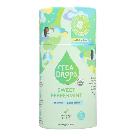 Tea Drops Sweet Peppermint Tea: Refreshing, Naturally Sweet, No-Calorie (6-Pack of 10) - Cozy Farm 