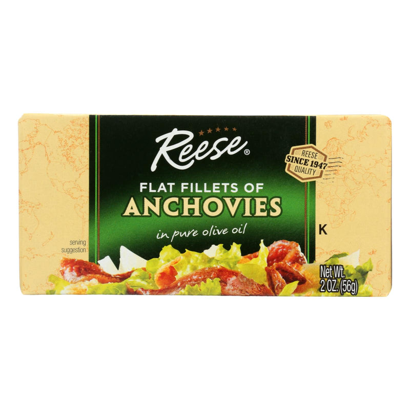 Reese Anchovies Premium Flat Fillets in Pure Olive Oil (Pack of 10 - 2 Oz Each) - Cozy Farm 