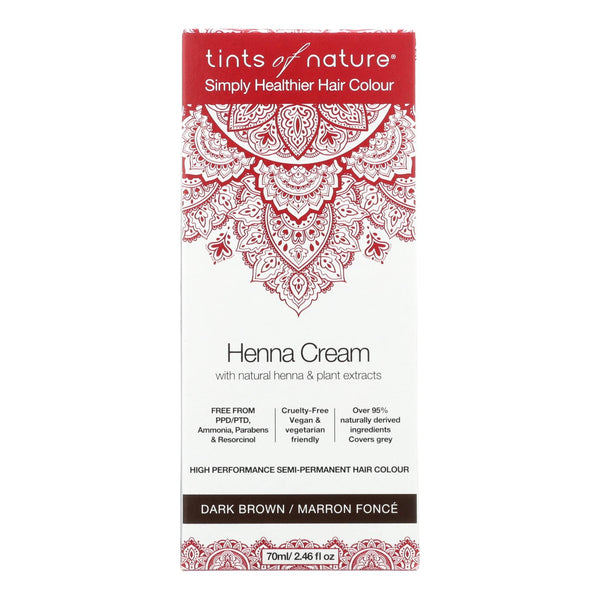 Tints Of Natura Henna Cream Dark Brown - 2.46 Fl Oz - Cozy Farm 