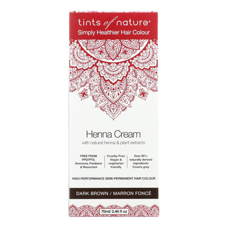 Tints Of Natura Henna Cream Dark Brown - 2.46 Fl Oz - Cozy Farm 