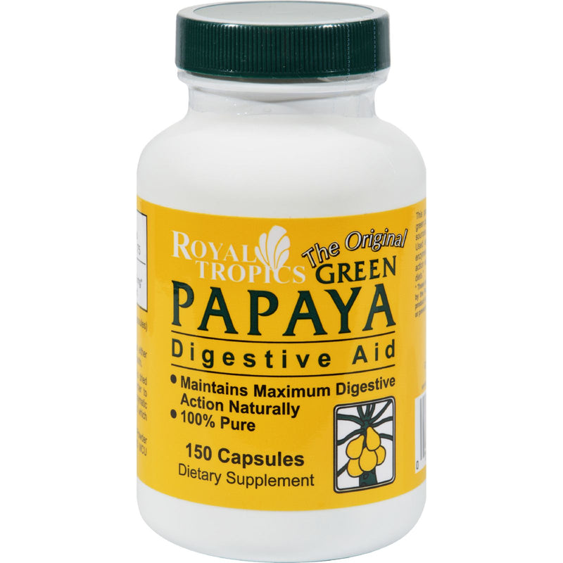 Royal Tropics Original Green Papaya Digestive Aid Capsules (Pack of 150) - Cozy Farm 