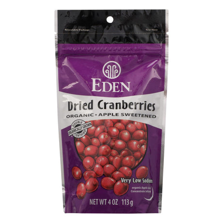 Eden Foods Organic Dried Cranberries, Lightly Sweetened with Apple (Pack of 15 - 4 Oz. Bags) - Cozy Farm 