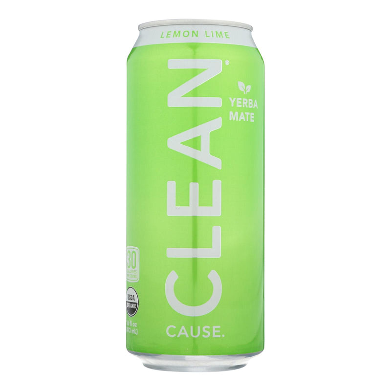 Clean Cause Yerba Mate Lemon Lime Energy Drink (Pack of 12 - 16 Fl Oz) - Cozy Farm 