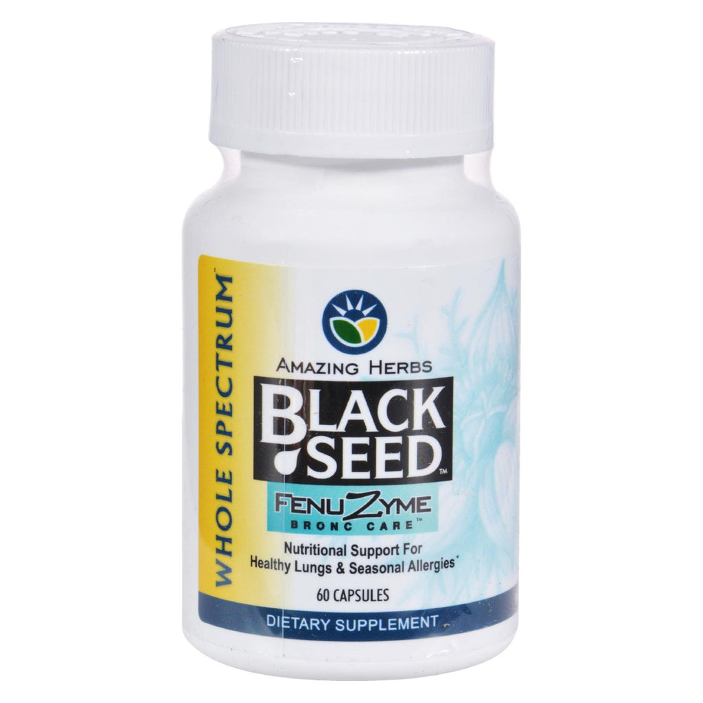 Amazing Herbs Black Seed Fenuzyme Bronc Care (60 Capsules) - Cozy Farm 