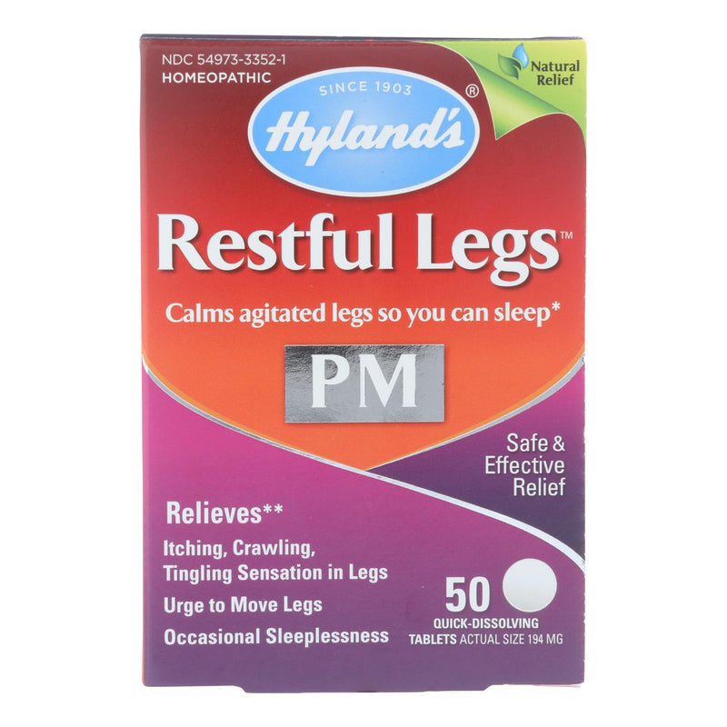 Hyland's Homeopathic Restful Legs PM: Relief for Restless Legs at Night (50 Tablets) - Cozy Farm 