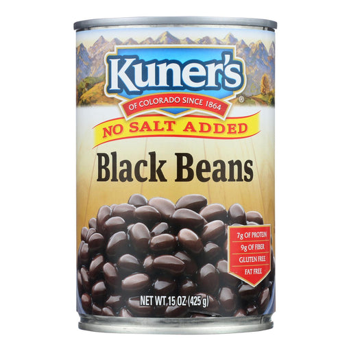 Kuner - Black Beans - No Salt Added - Case Of 12 - 15 Oz. - Cozy Farm 