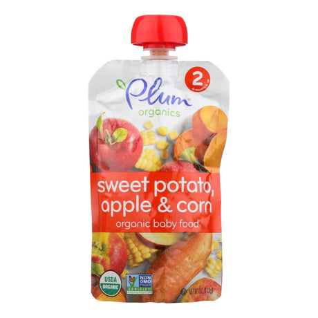 Plum Organics Sweet Potato, Corn & Apple Stage 2 3.5oz Baby Food (Pack of 6) - Cozy Farm 